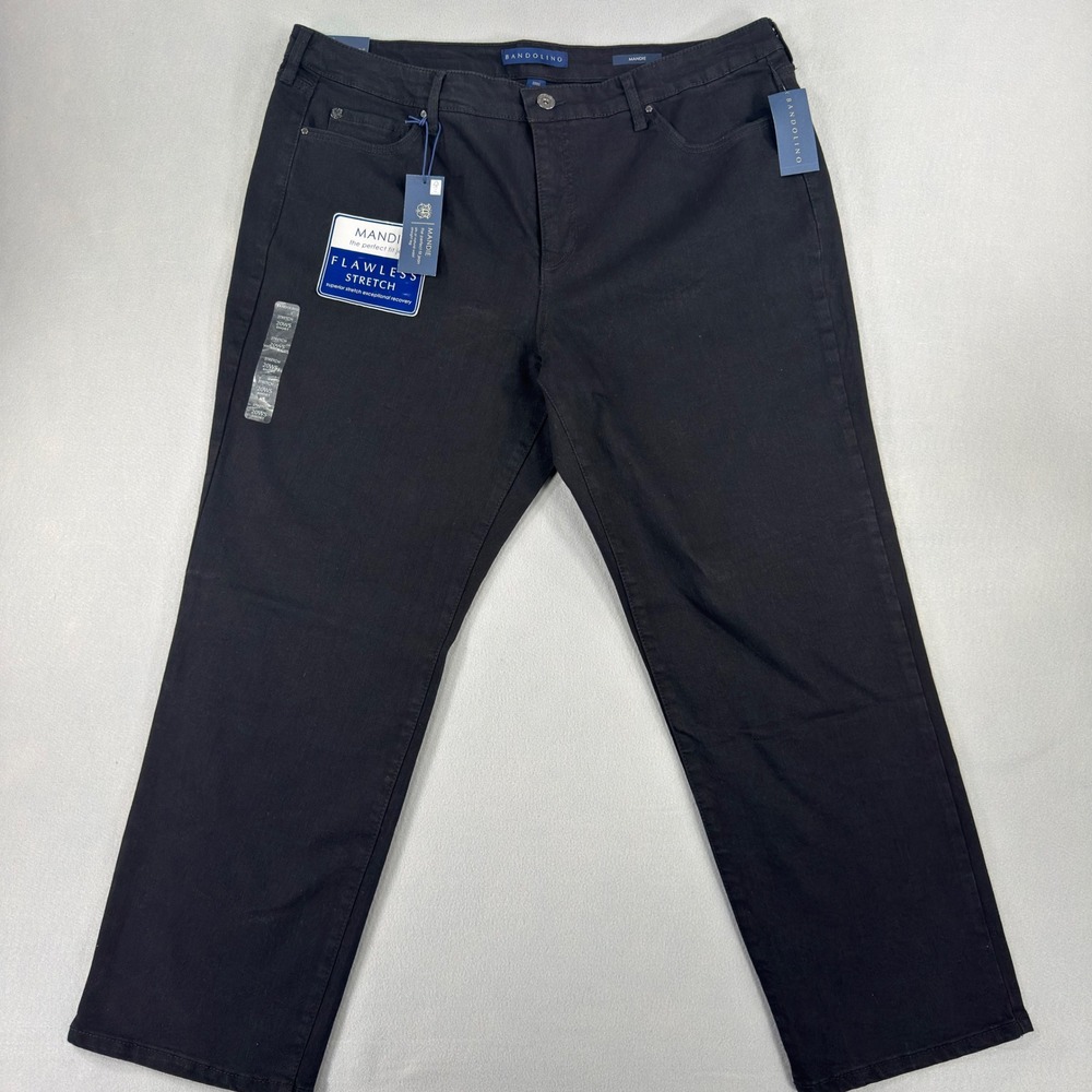 Bandolino Mandie Straight Leg Jeans Saturated Black 20WS Short Flawless Stretch